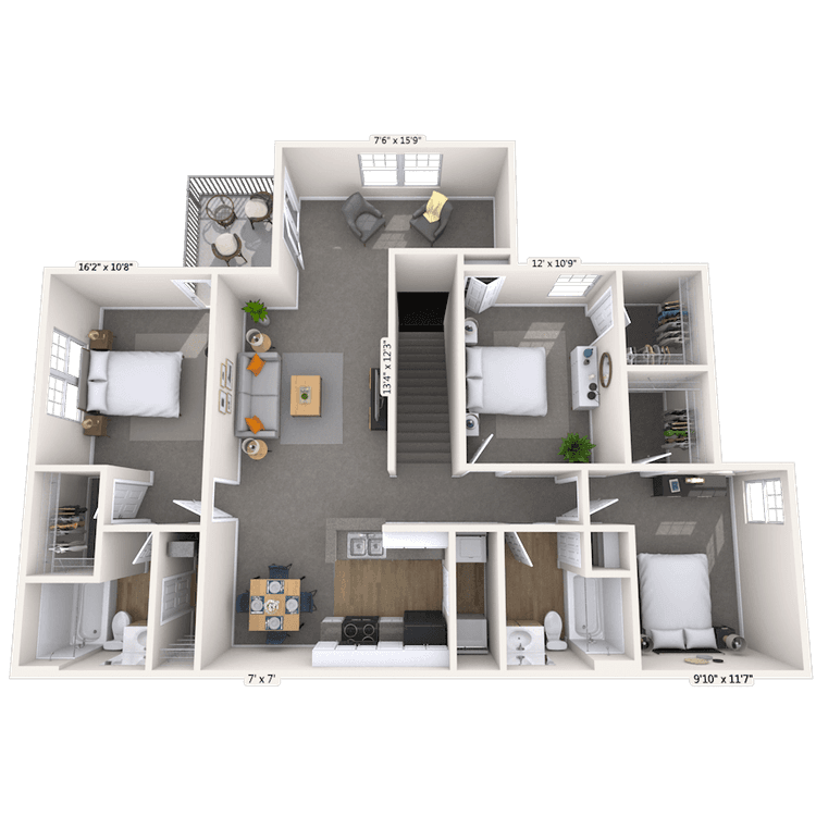 Floorplan image of unit 11-28