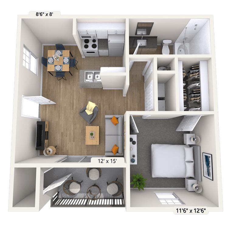 Floorplan image of unit 010715