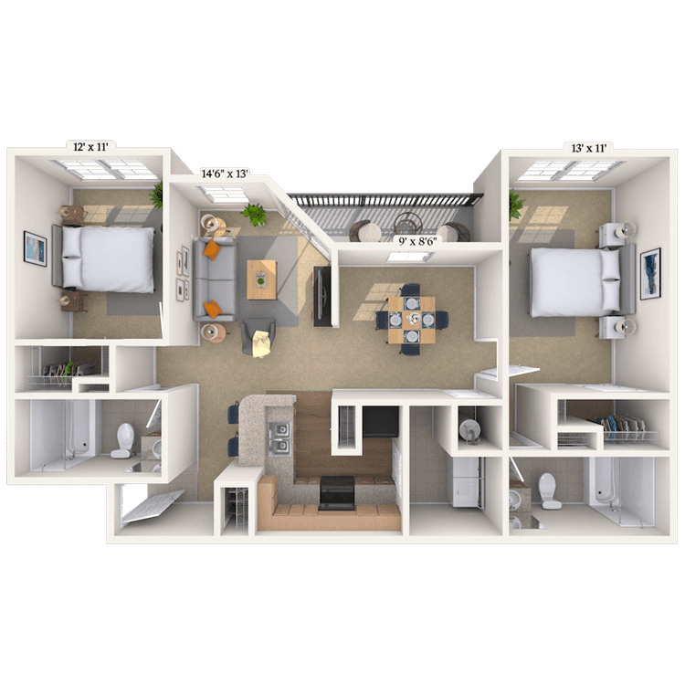 Floorplan image of unit 03338