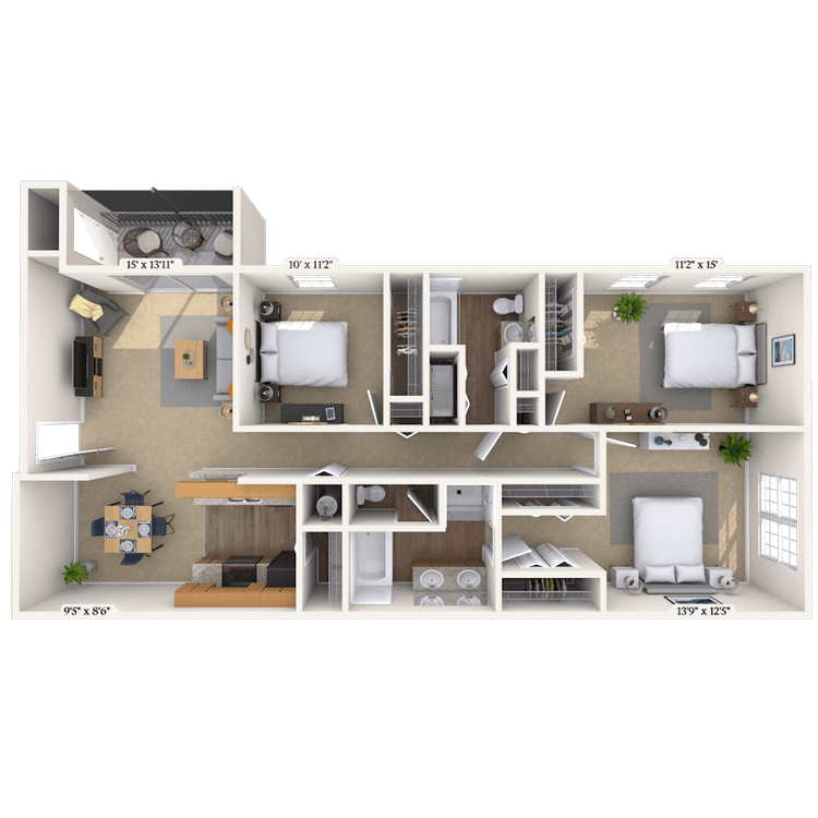 Floorplan image of unit 02140732