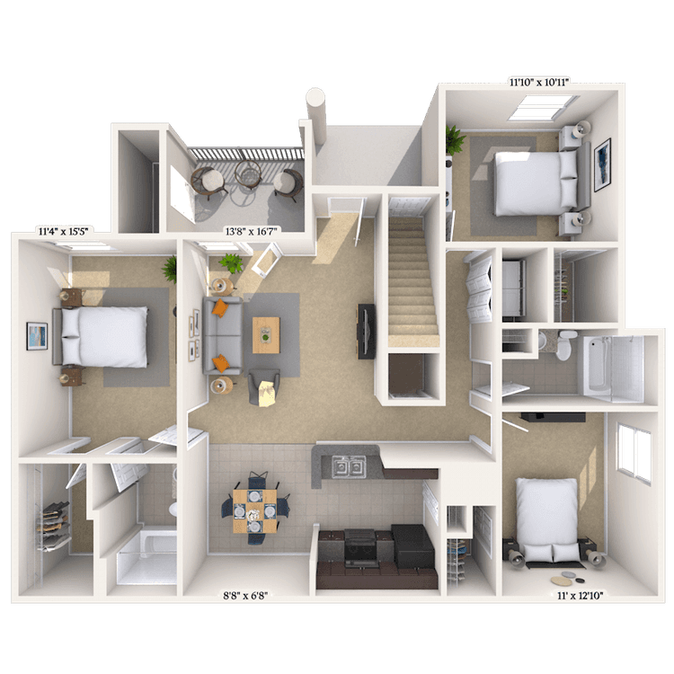Floorplan image of unit 011615