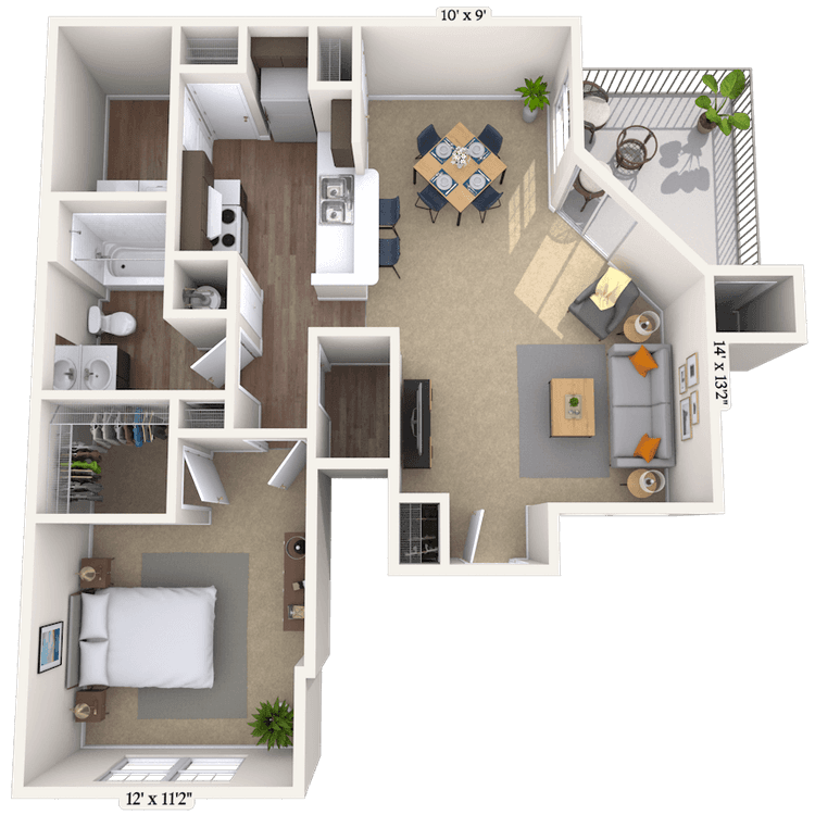 Floorplan image of unit 0132-100