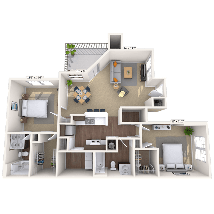 Floorplan image of unit 0133-206