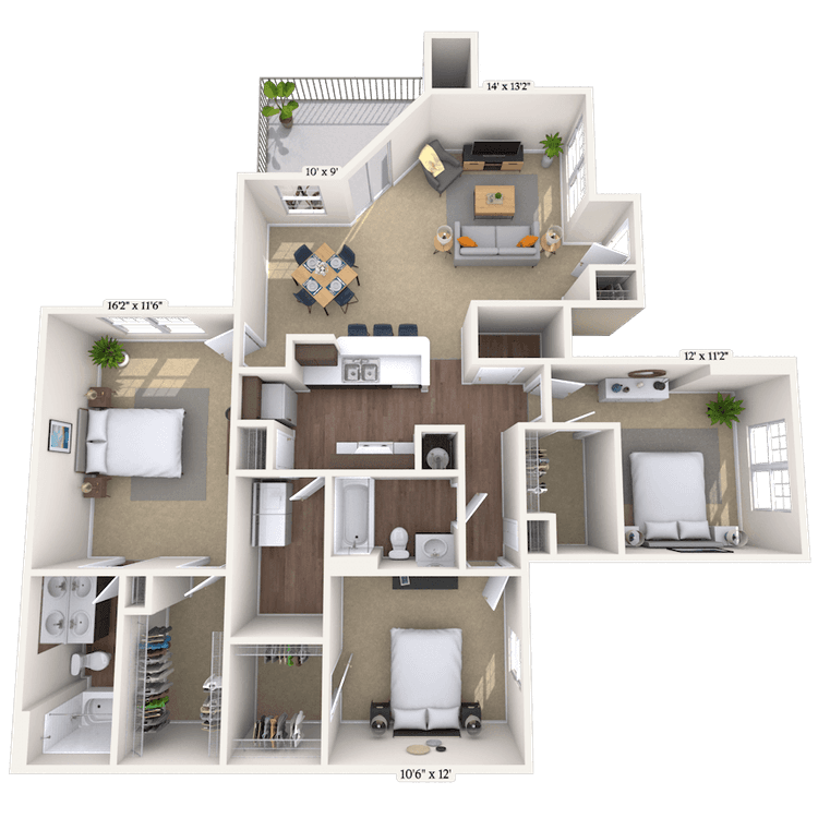 Floorplan image of unit 0113-207