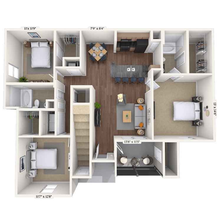 Floorplan image of unit 07232