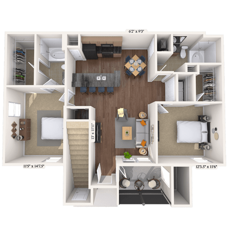 Floorplan image of unit 22117