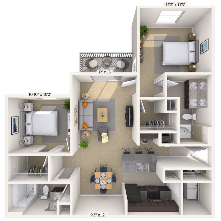 Floorplan image of unit 055307