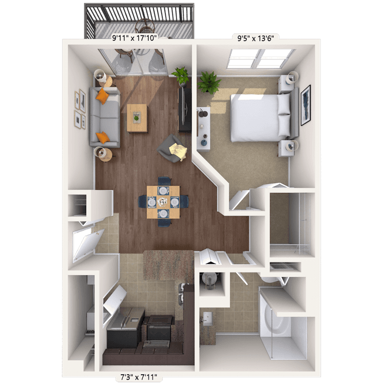 Floorplan image of unit 1010-304
