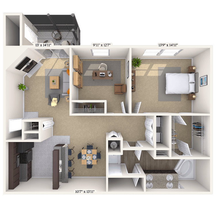 Floorplan image of unit 011104
