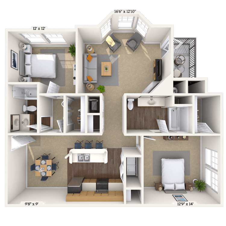 Floorplan image of unit 07718