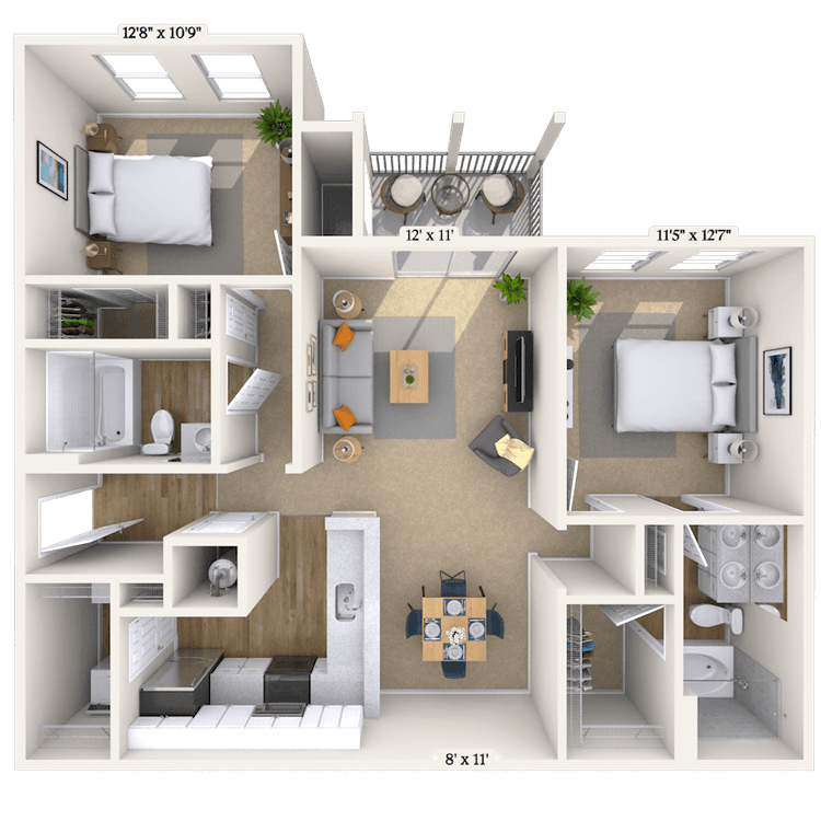 Floorplan image of unit 131328
