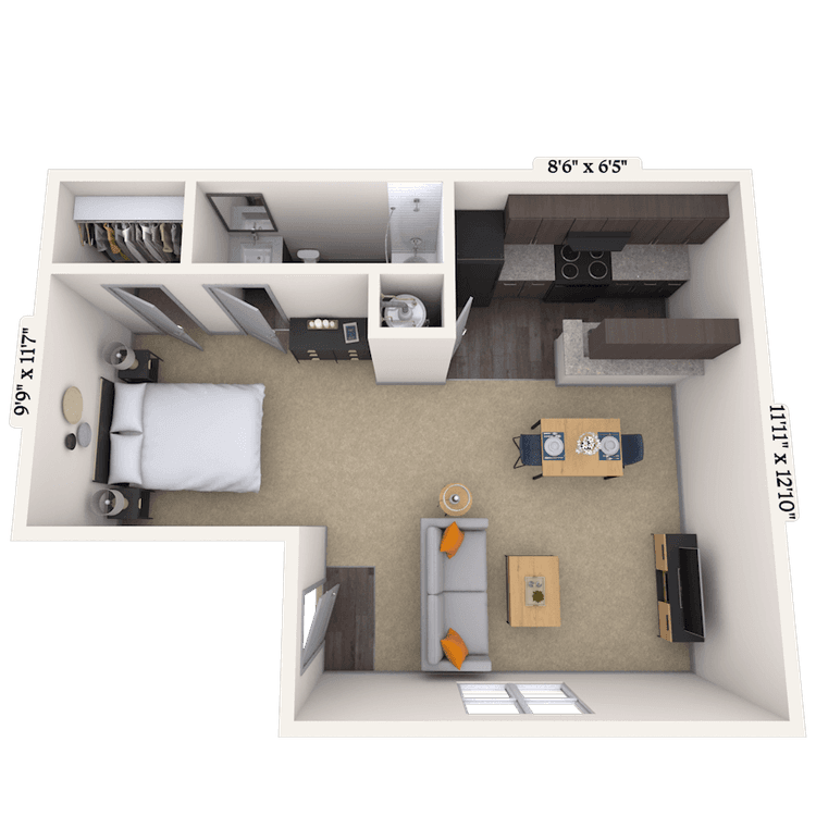 Floorplan image of unit 001108