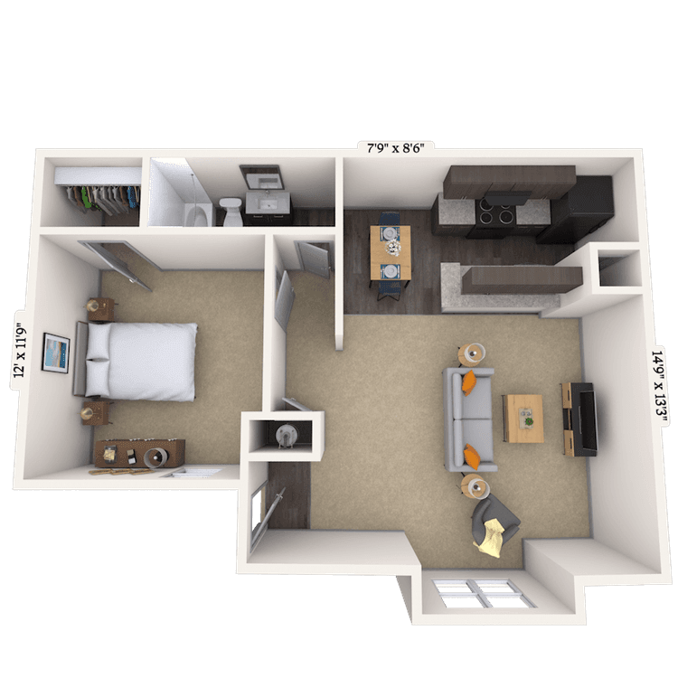 Floorplan image of unit 002105