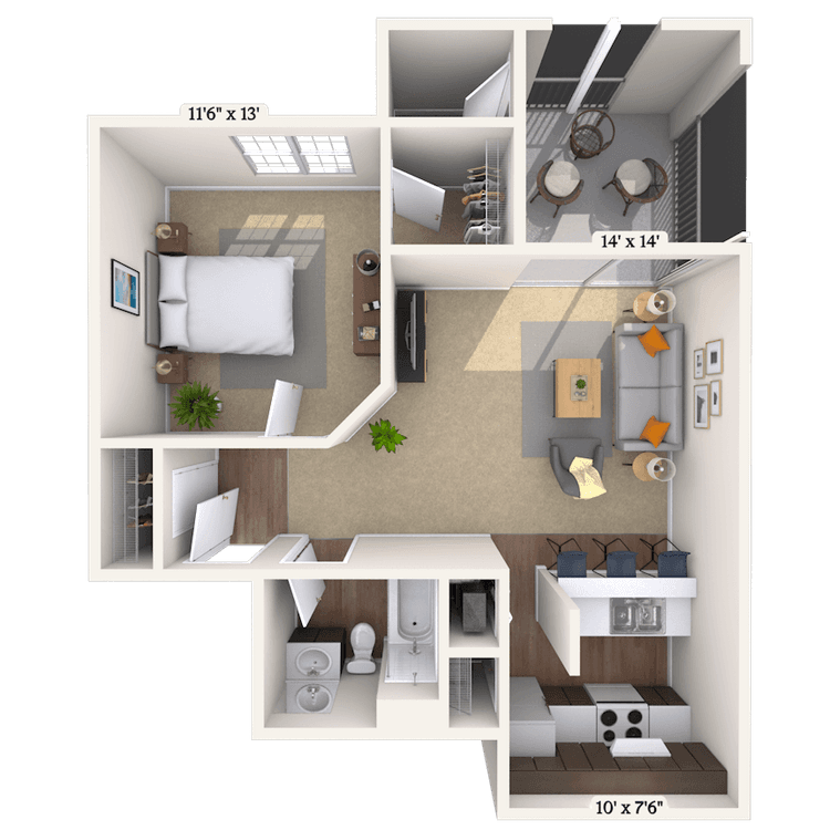 Floorplan image of unit 1010L