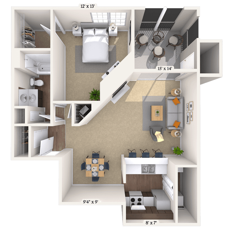 Floorplan image of unit 1414A