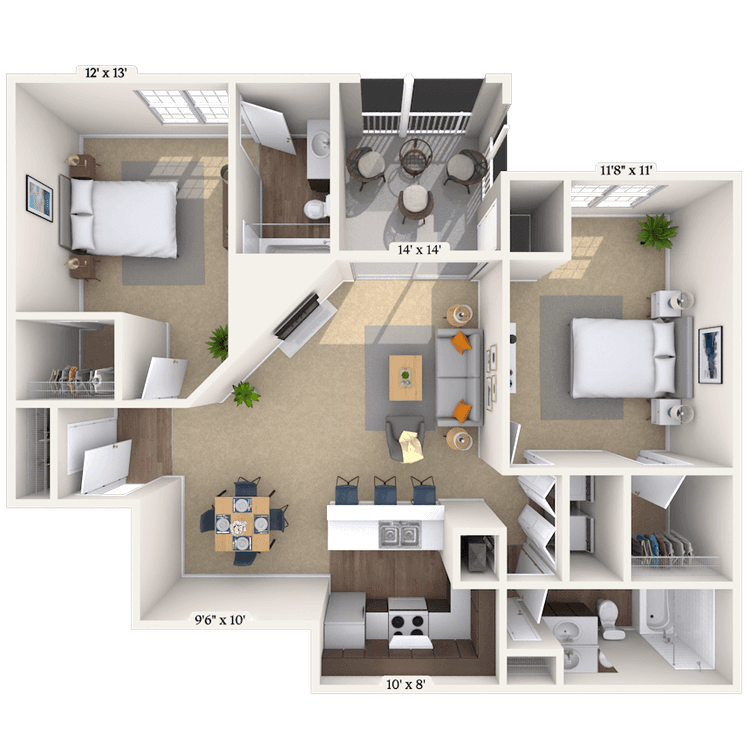 Floorplan image of unit 4444G