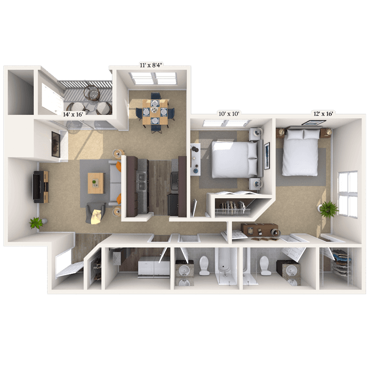 Floorplan image of unit 077E