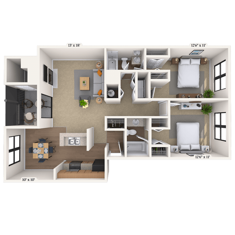 Floorplan image of unit 01805-E