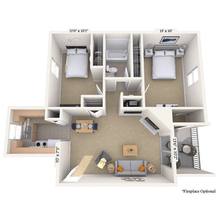 Floorplan image of unit 161607