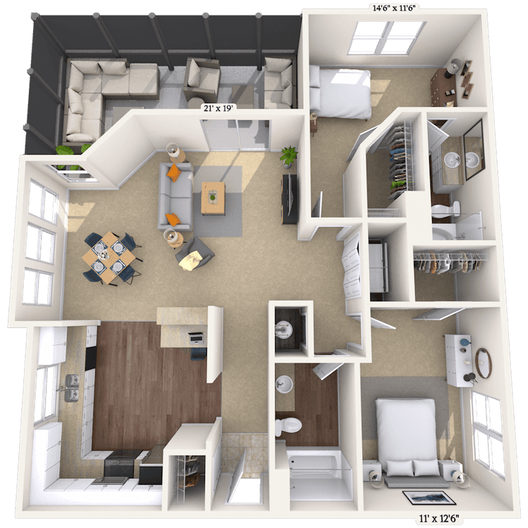 Floorplan image of unit 04106