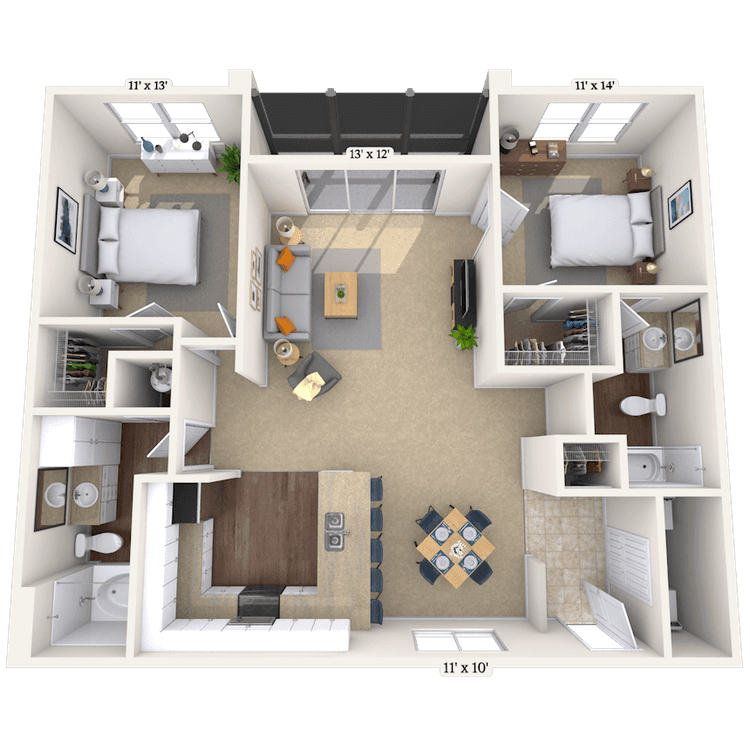 Floorplan image of unit 21105