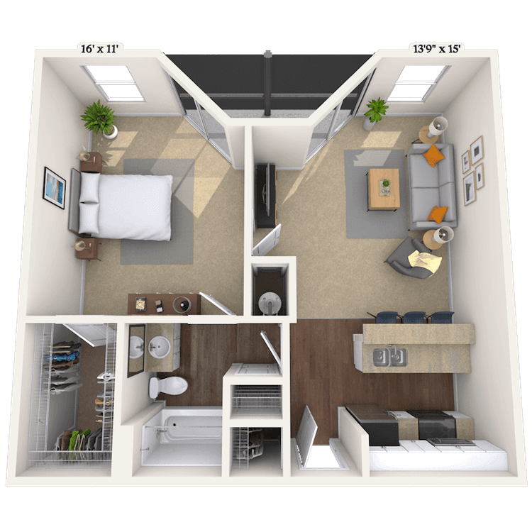 Floorplan image of unit 14204