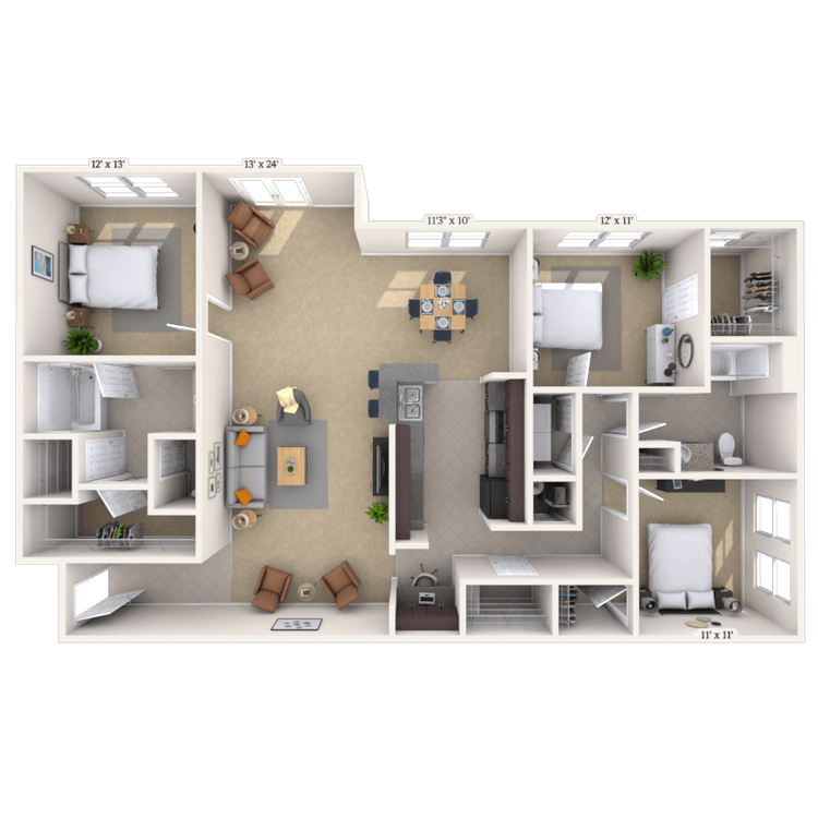 Floorplan image of unit 011101