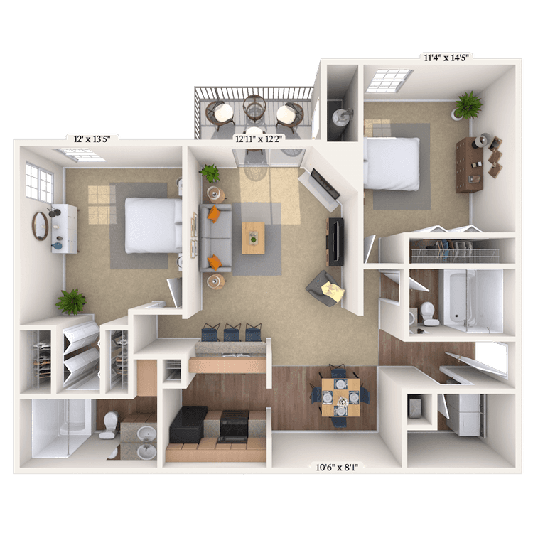 Floorplan image of unit 01020