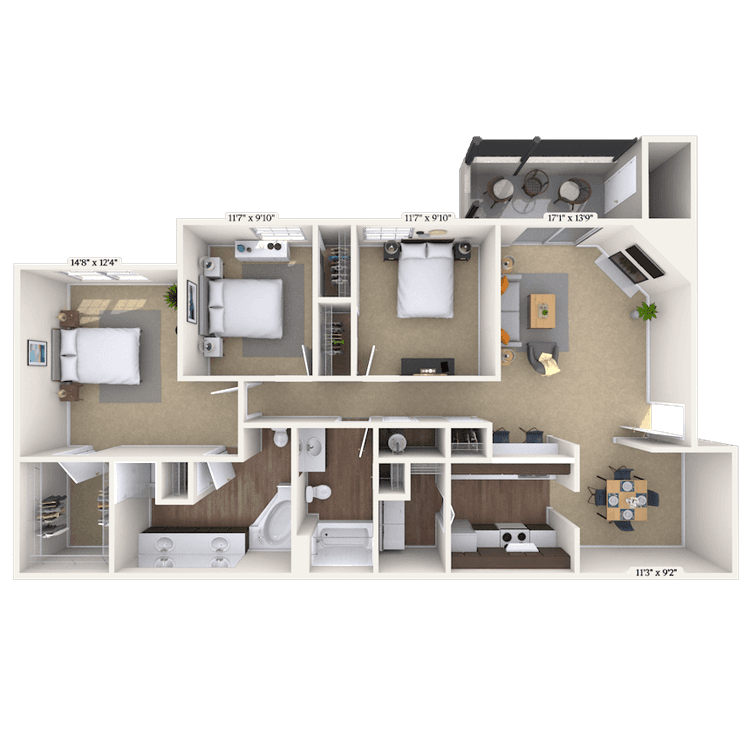 Floorplan image of unit 03305