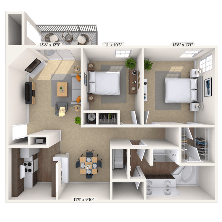 Floorplan image of unit 131313
