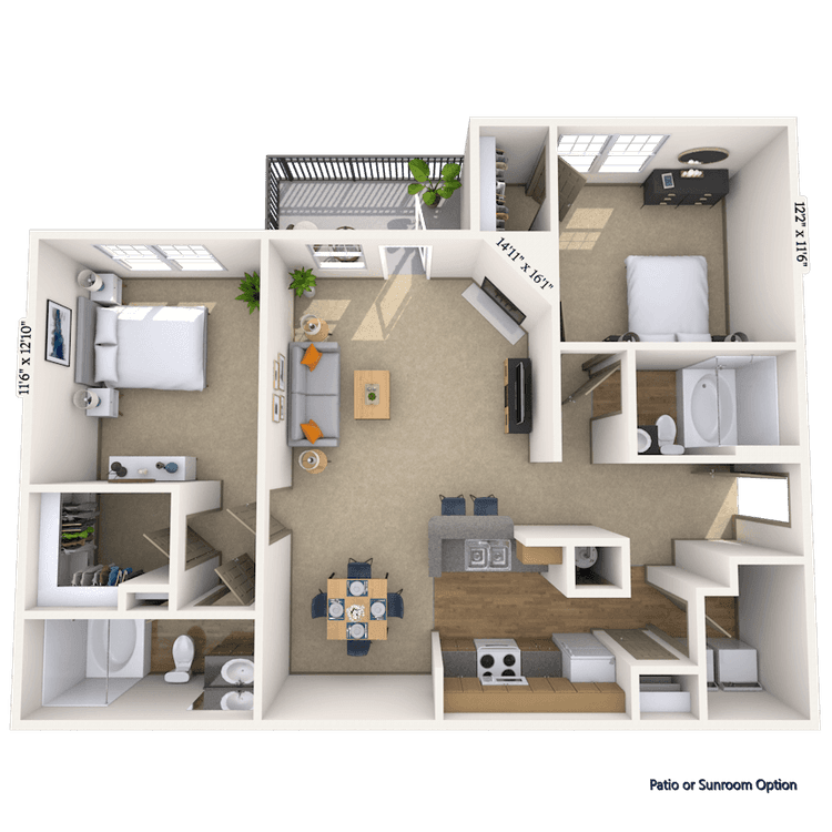 Floorplan image of unit 111107