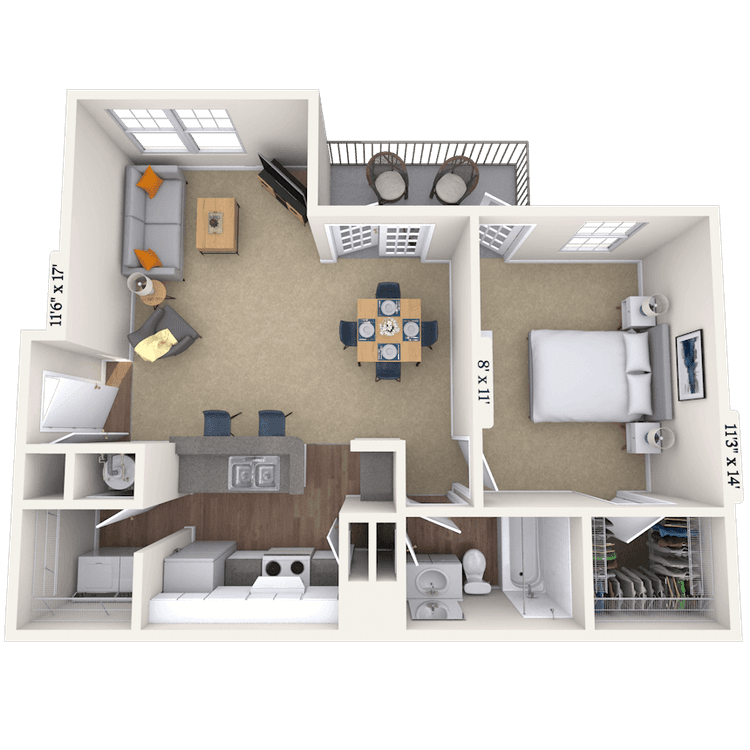 Floorplan image of unit 001124