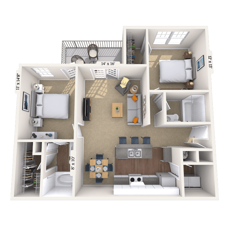 Floorplan image of unit 001938