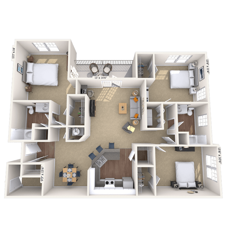 Floorplan image of unit 002231