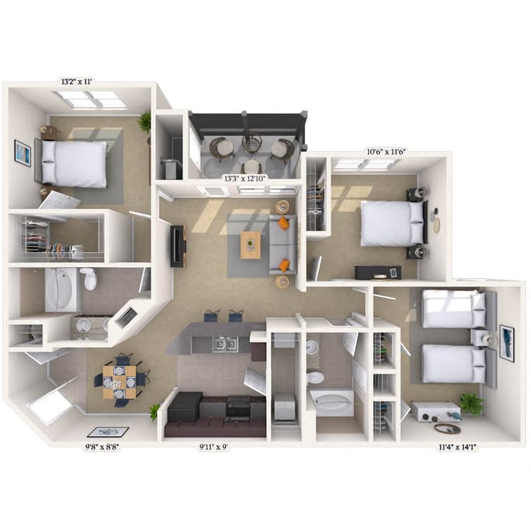 Floorplan image of unit 111125