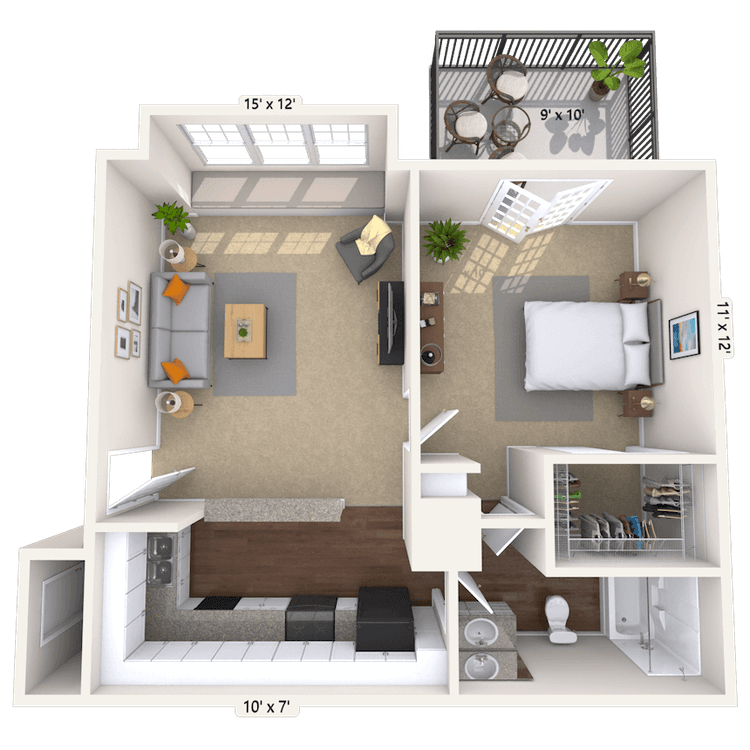 Floorplan image of unit 00105