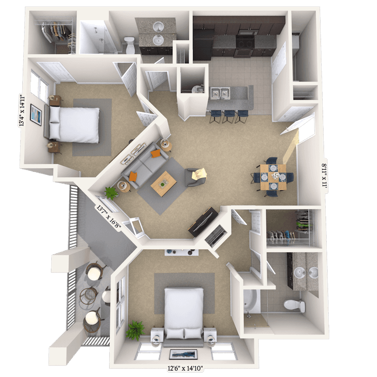 Floorplan image of unit 077108