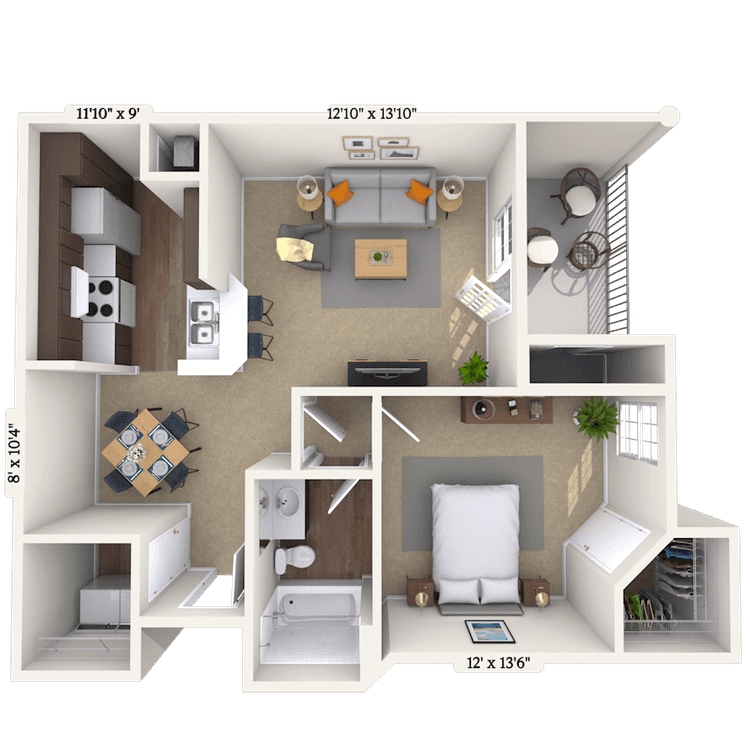 Floorplan image of unit 019-204