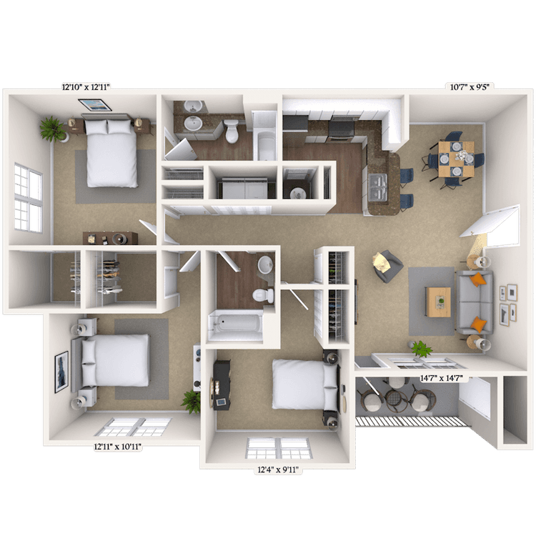 Floorplan image of unit 121201