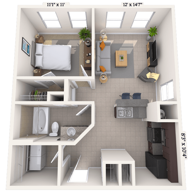Floorplan image of unit 14208