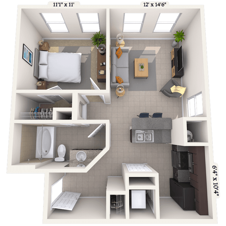 Floorplan image of unit 10302