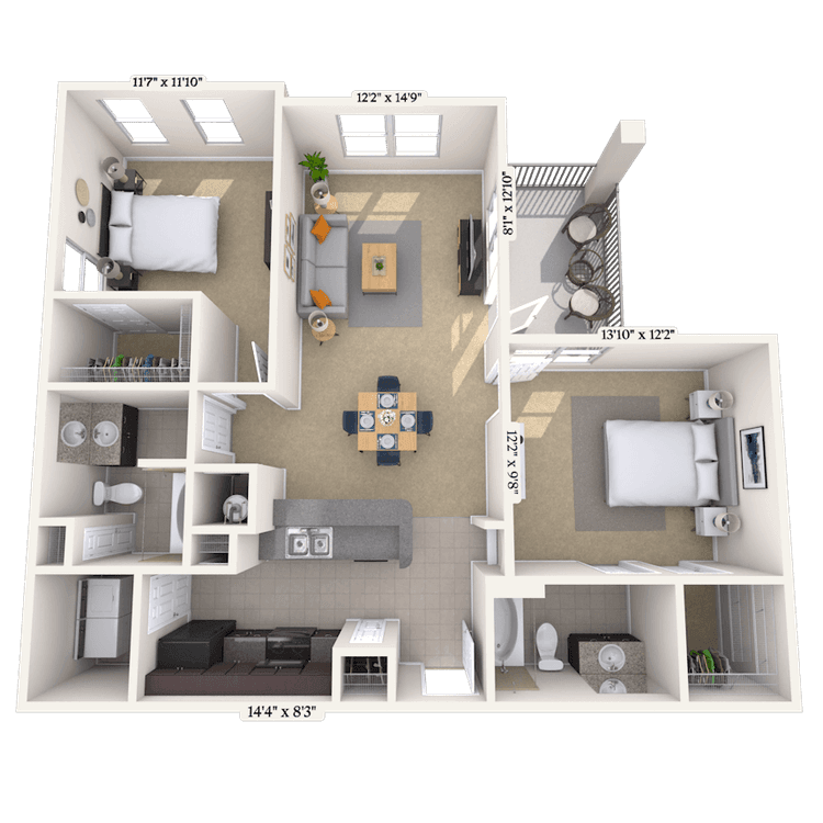 Floorplan image of unit 14207