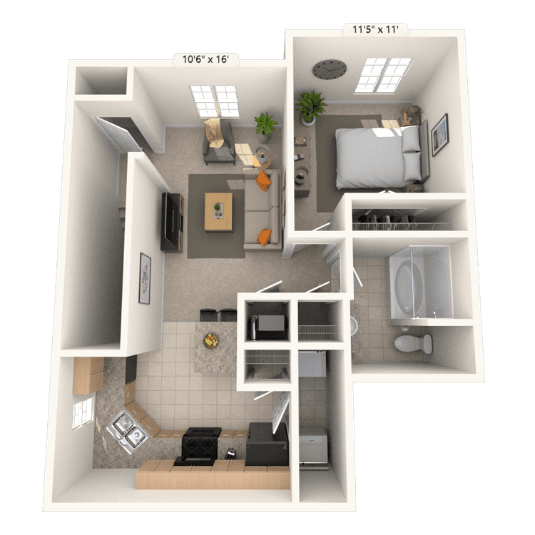 Floorplan image of unit 03206