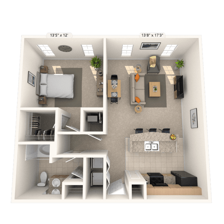 Floorplan image of unit 01308