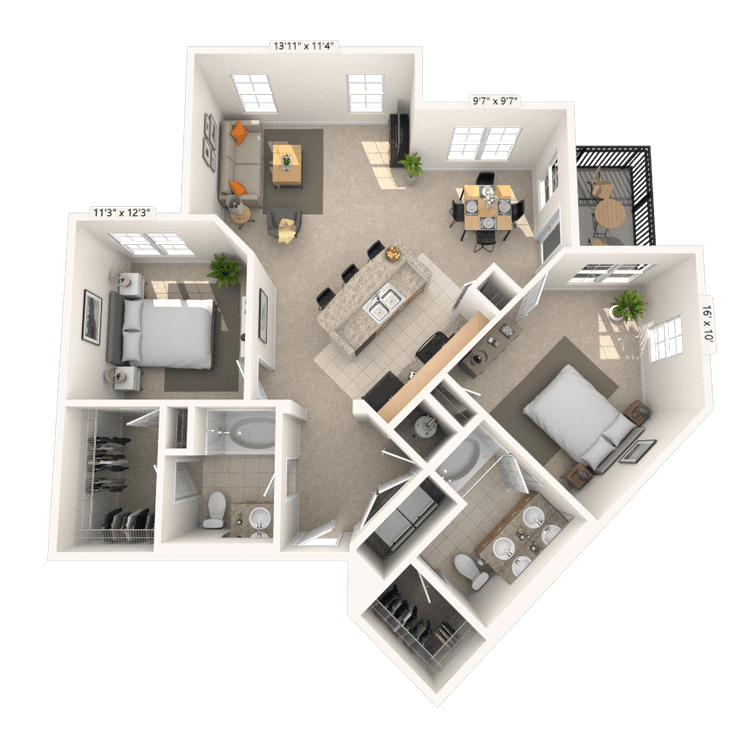 Floorplan image of unit 17203