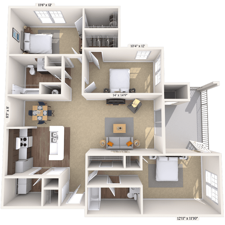 Floorplan image of unit 0118-202