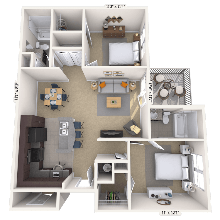 Floorplan image of unit 07105