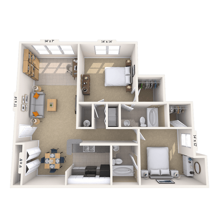 Floorplan image of unit 07738