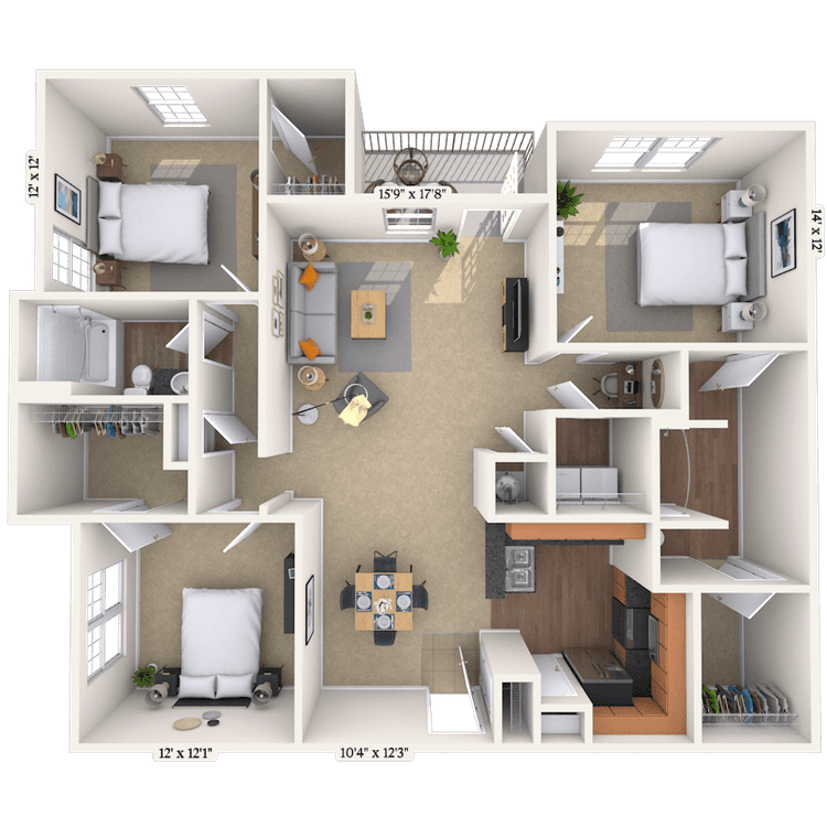 Floorplan image of unit 04410