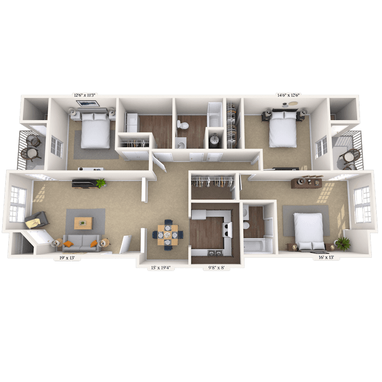 Floorplan image of unit 008907F